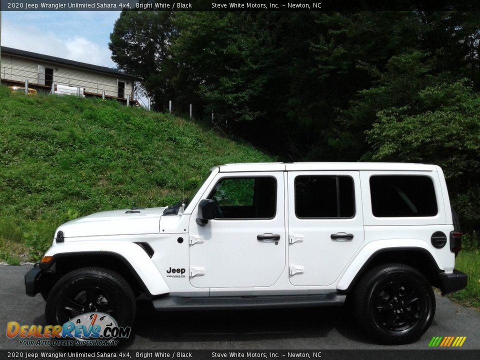 2020 Jeep Wrangler Unlimited Sahara 4x4 Bright White / Black Photo #1