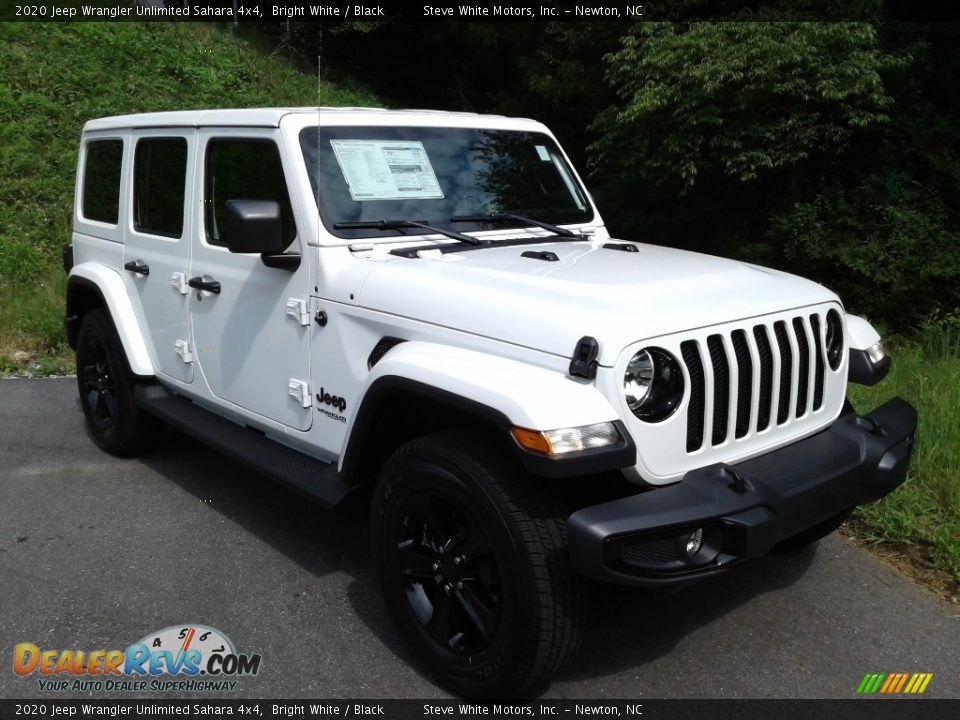2020 Jeep Wrangler Unlimited Sahara 4x4 Bright White / Black Photo #4