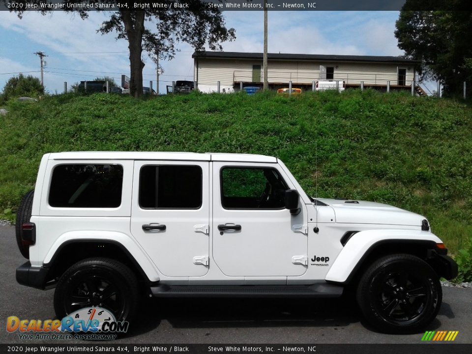 2020 Jeep Wrangler Unlimited Sahara 4x4 Bright White / Black Photo #5