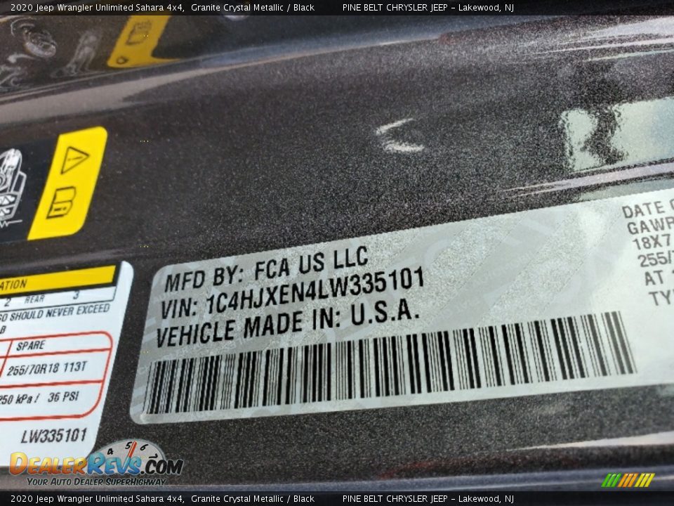 2020 Jeep Wrangler Unlimited Sahara 4x4 Granite Crystal Metallic / Black Photo #14