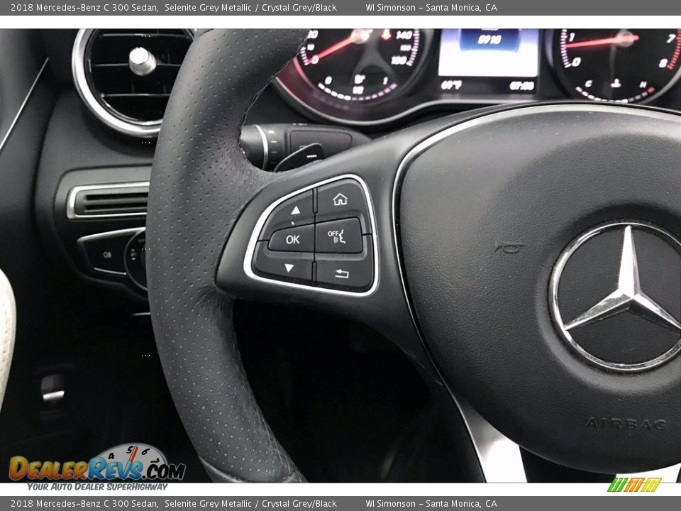 2018 Mercedes-Benz C 300 Sedan Selenite Grey Metallic / Crystal Grey/Black Photo #18