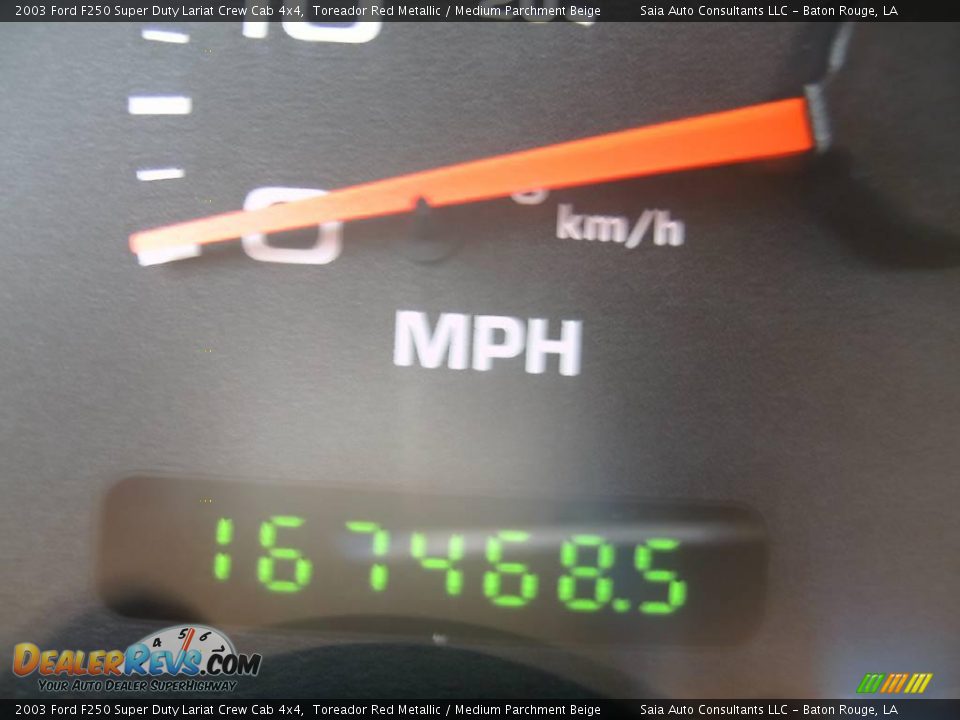 2003 Ford F250 Super Duty Lariat Crew Cab 4x4 Toreador Red Metallic / Medium Parchment Beige Photo #14