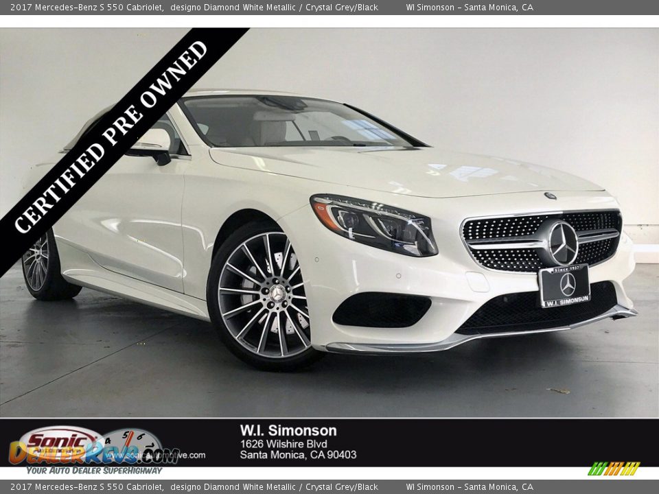 2017 Mercedes-Benz S 550 Cabriolet designo Diamond White Metallic / Crystal Grey/Black Photo #1