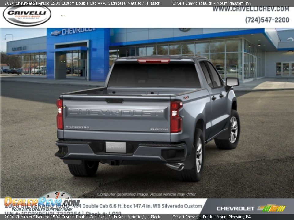 2020 Chevrolet Silverado 1500 Custom Double Cab 4x4 Satin Steel Metallic / Jet Black Photo #3
