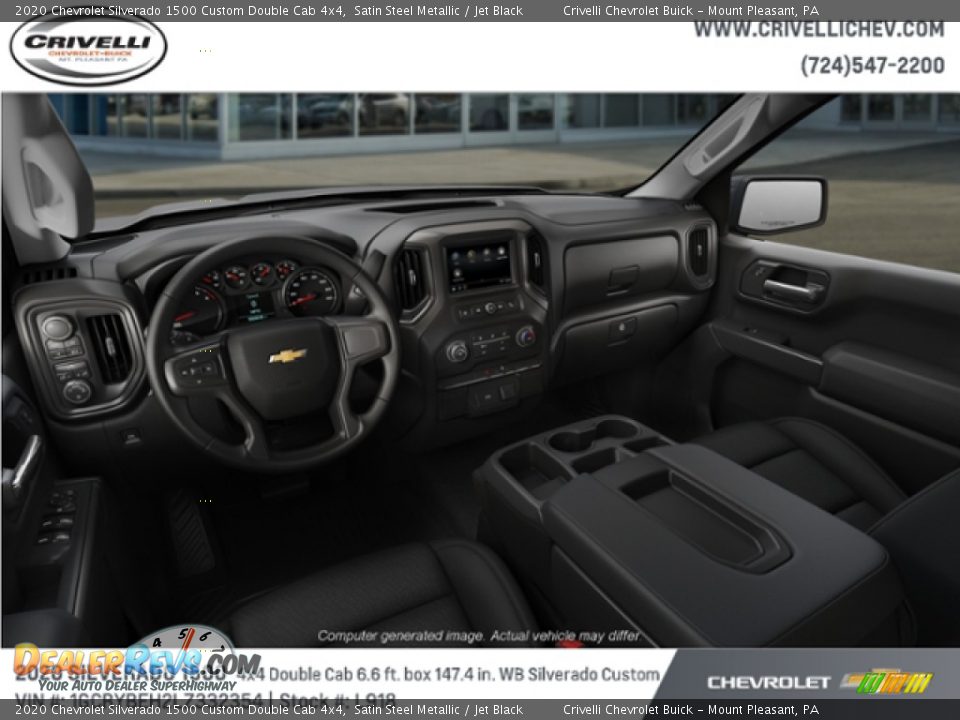2020 Chevrolet Silverado 1500 Custom Double Cab 4x4 Satin Steel Metallic / Jet Black Photo #5