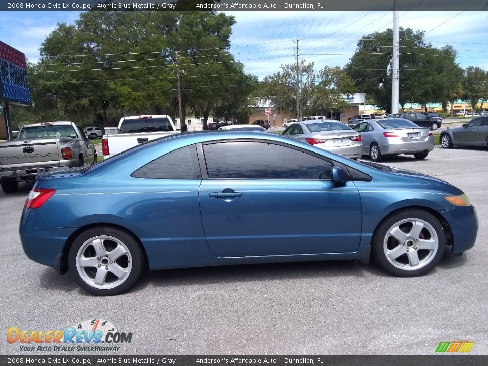 2008 Honda Civic LX Coupe Atomic Blue Metallic / Gray Photo #2