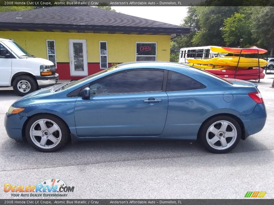 2008 Honda Civic LX Coupe Atomic Blue Metallic / Gray Photo #6