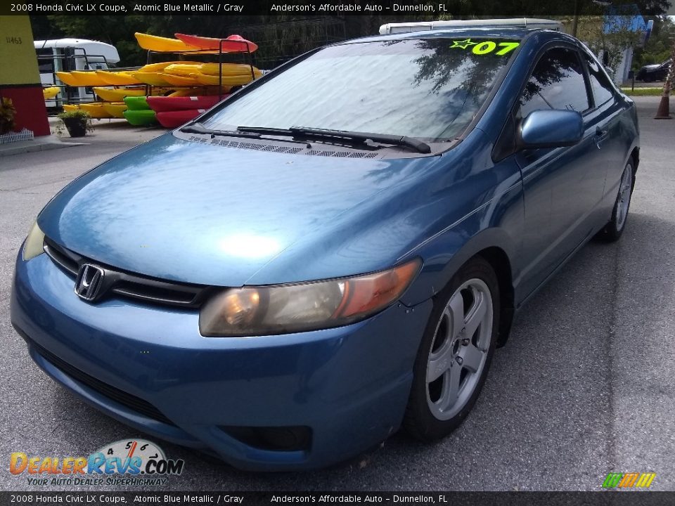 2008 Honda Civic LX Coupe Atomic Blue Metallic / Gray Photo #7