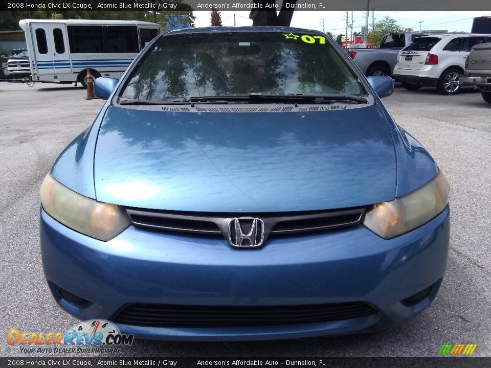 2008 Honda Civic LX Coupe Atomic Blue Metallic / Gray Photo #8