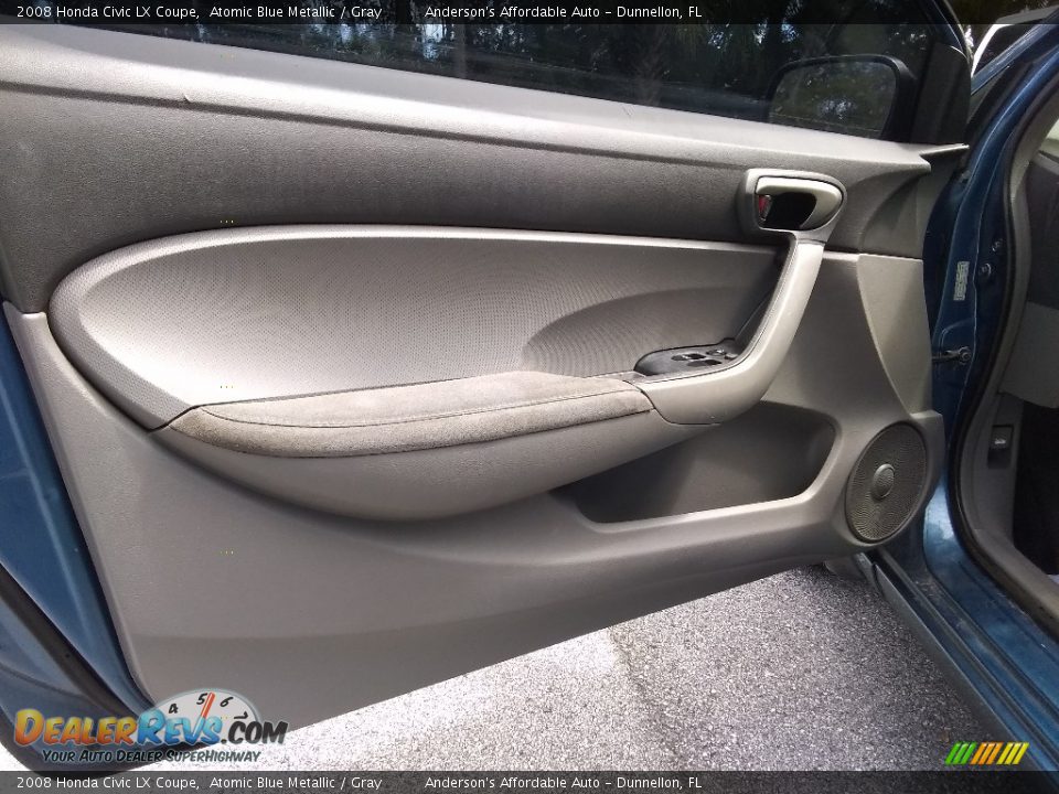 2008 Honda Civic LX Coupe Atomic Blue Metallic / Gray Photo #9
