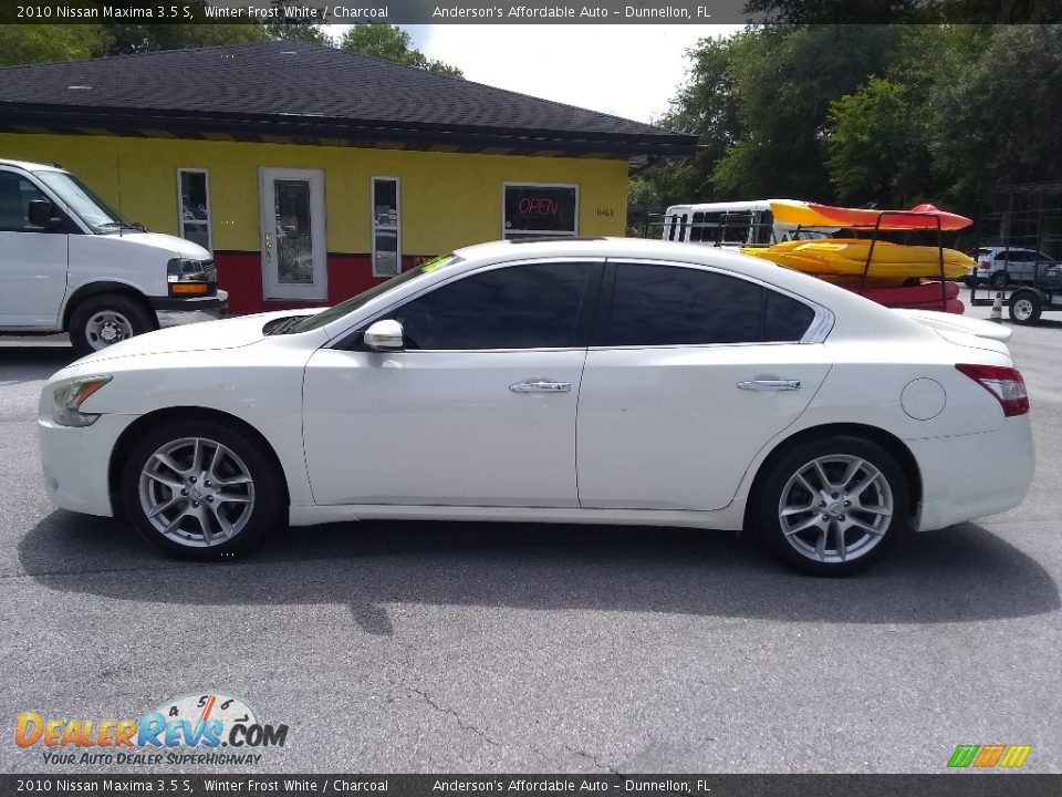2010 Nissan Maxima 3.5 S Winter Frost White / Charcoal Photo #6