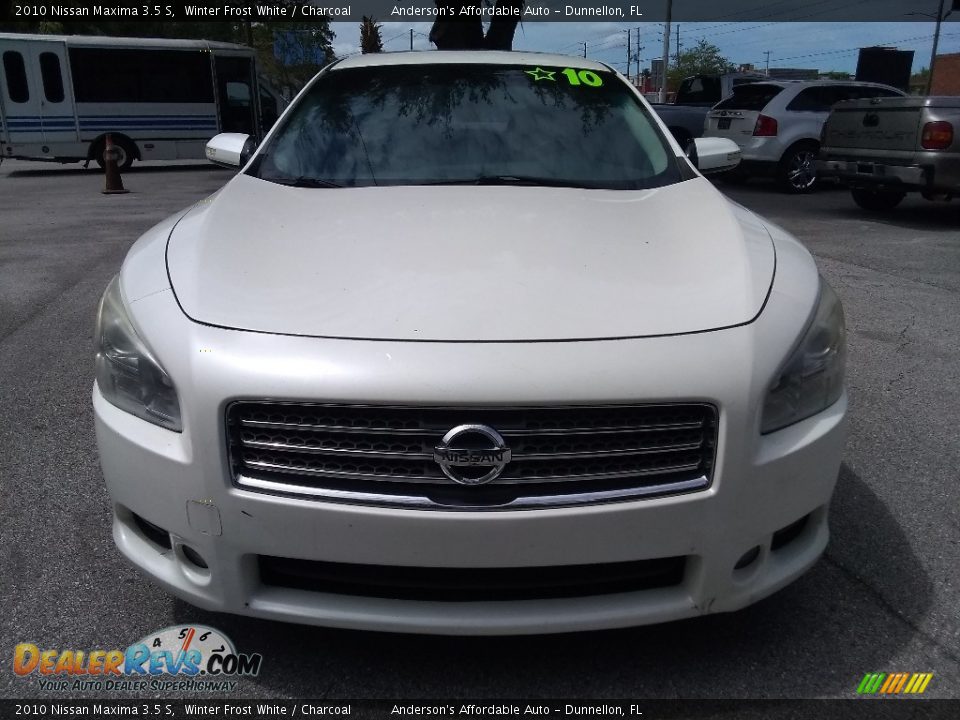 2010 Nissan Maxima 3.5 S Winter Frost White / Charcoal Photo #8