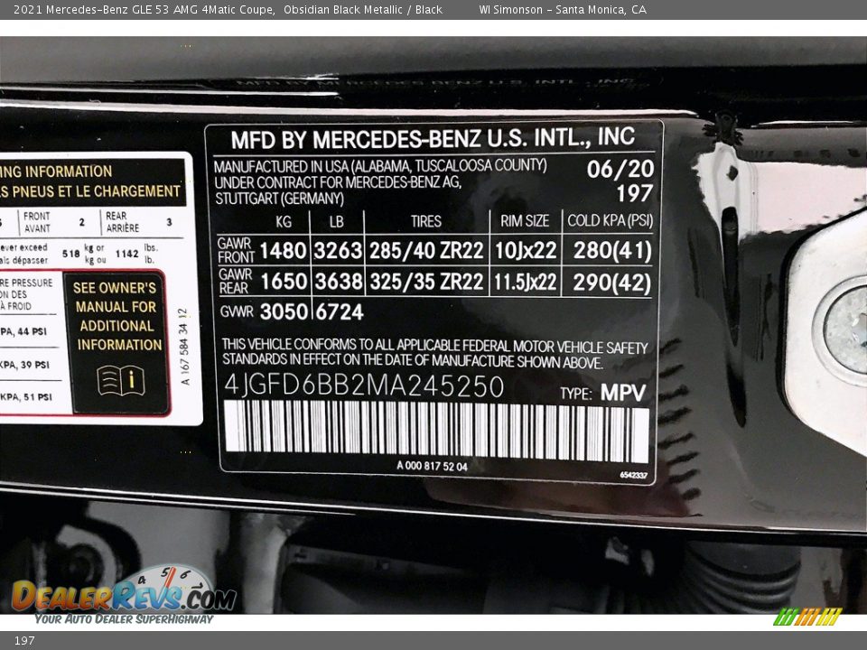 Mercedes-Benz Color Code 197 Obsidian Black Metallic