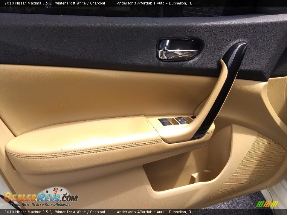 2010 Nissan Maxima 3.5 S Winter Frost White / Charcoal Photo #9