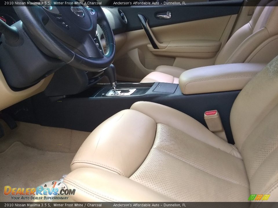 2010 Nissan Maxima 3.5 S Winter Frost White / Charcoal Photo #10