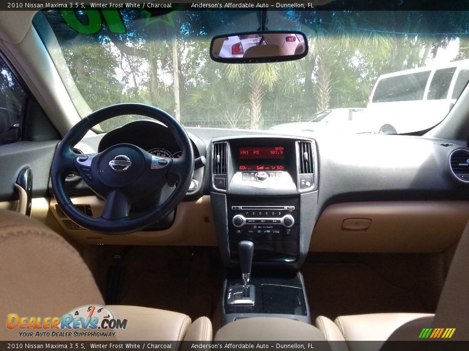 2010 Nissan Maxima 3.5 S Winter Frost White / Charcoal Photo #12