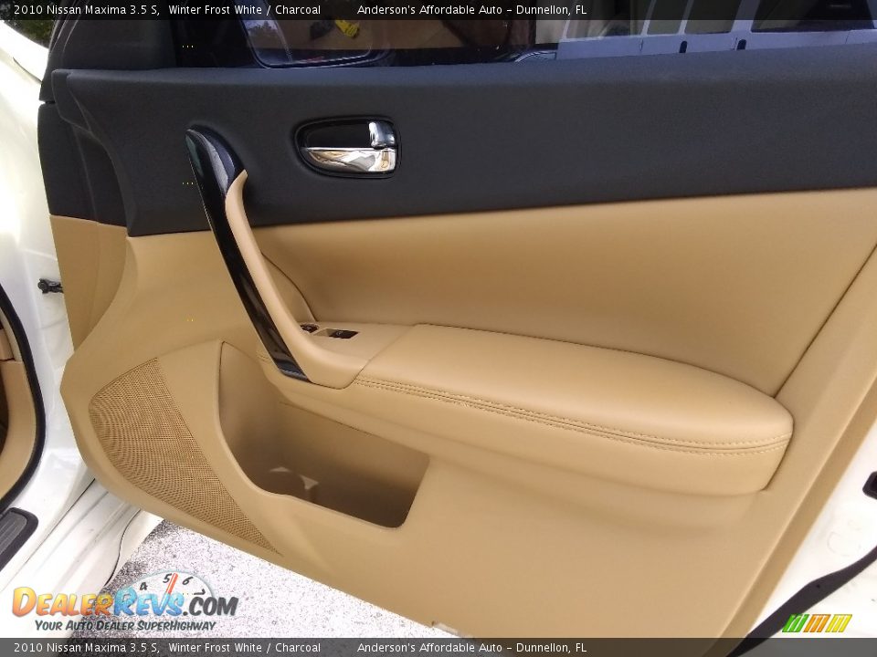 2010 Nissan Maxima 3.5 S Winter Frost White / Charcoal Photo #17