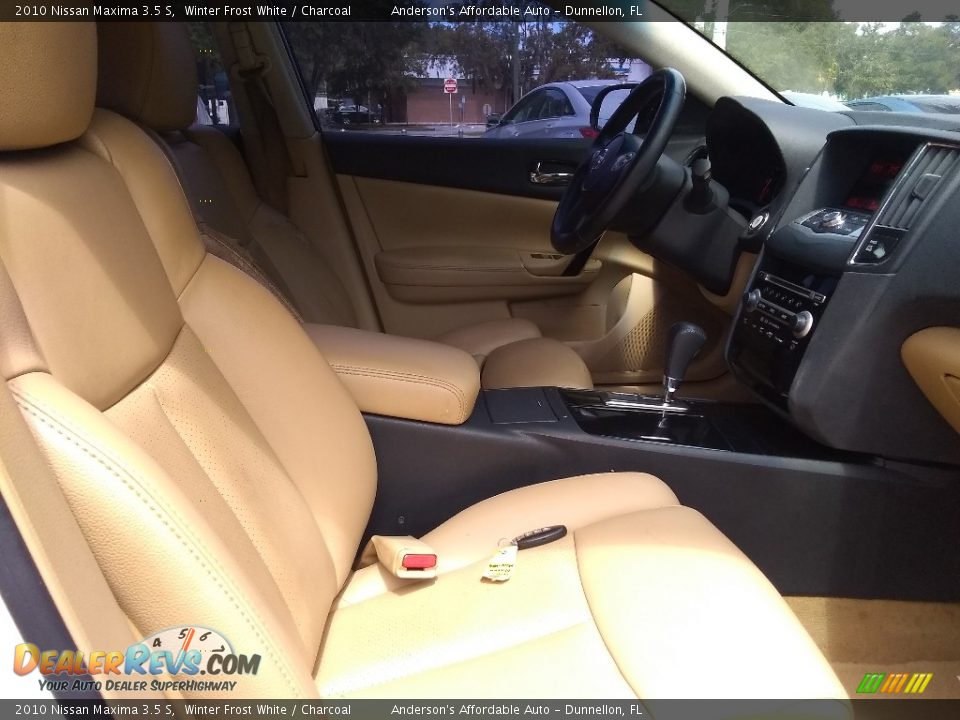 2010 Nissan Maxima 3.5 S Winter Frost White / Charcoal Photo #18