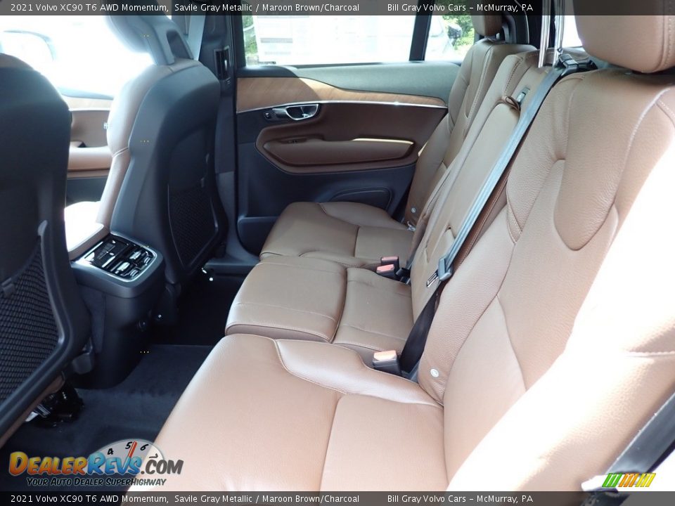 2021 Volvo XC90 T6 AWD Momentum Savile Gray Metallic / Maroon Brown/Charcoal Photo #8