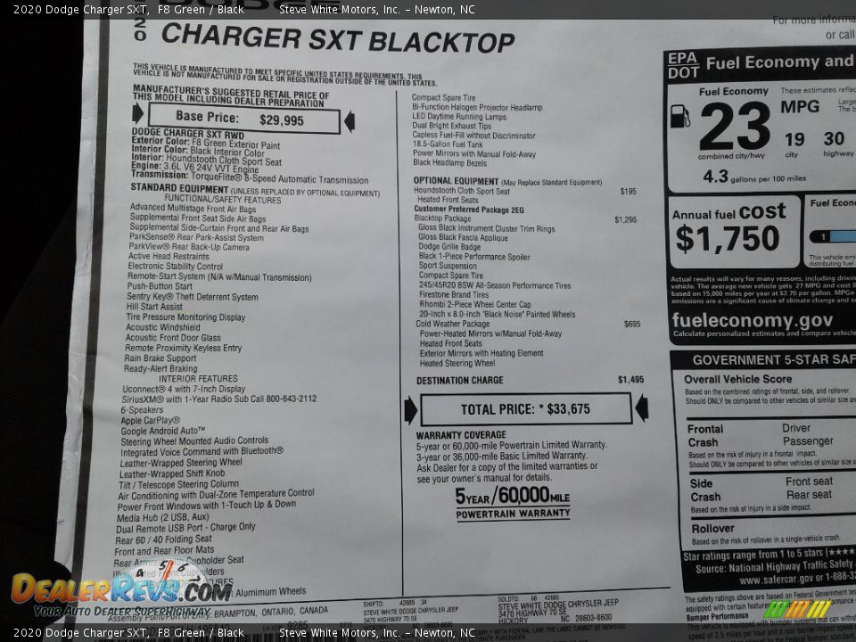 2020 Dodge Charger SXT F8 Green / Black Photo #27