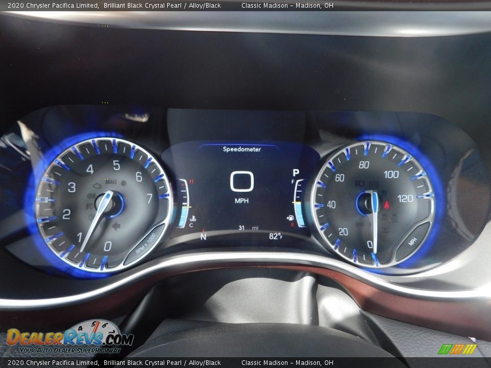 2020 Chrysler Pacifica Limited Brilliant Black Crystal Pearl / Alloy/Black Photo #12