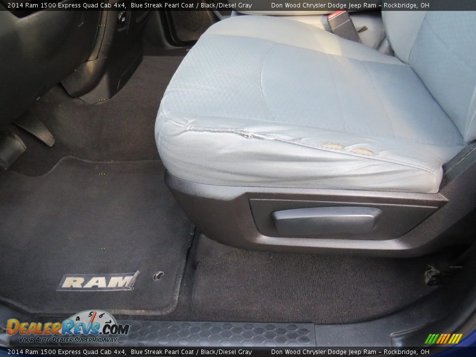 2014 Ram 1500 Express Quad Cab 4x4 Blue Streak Pearl Coat / Black/Diesel Gray Photo #19