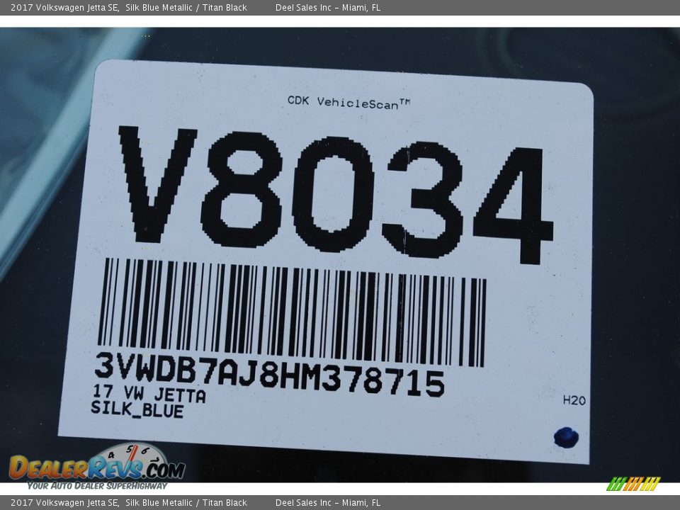 2017 Volkswagen Jetta SE Silk Blue Metallic / Titan Black Photo #20