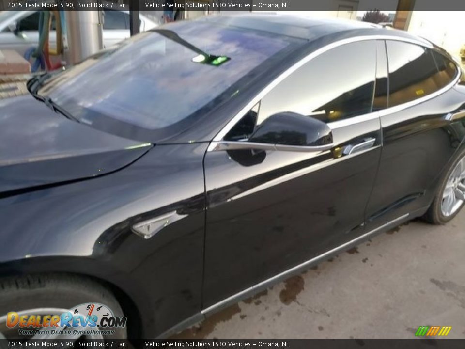 2015 Tesla Model S 90 Solid Black / Tan Photo #1