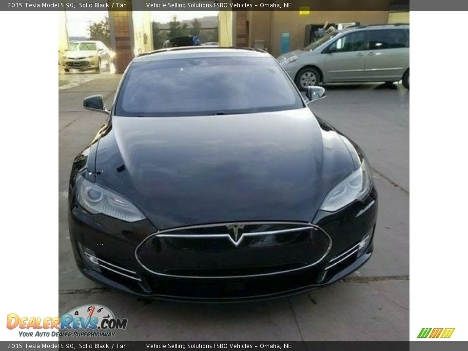 2015 Tesla Model S 90 Solid Black / Tan Photo #6