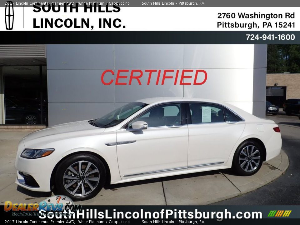 2017 Lincoln Continental Premier AWD White Platinum / Cappuccino Photo #1