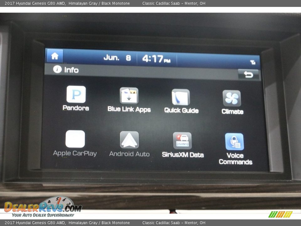 2017 Hyundai Genesis G80 AWD Himalayan Gray / Black Monotone Photo #12