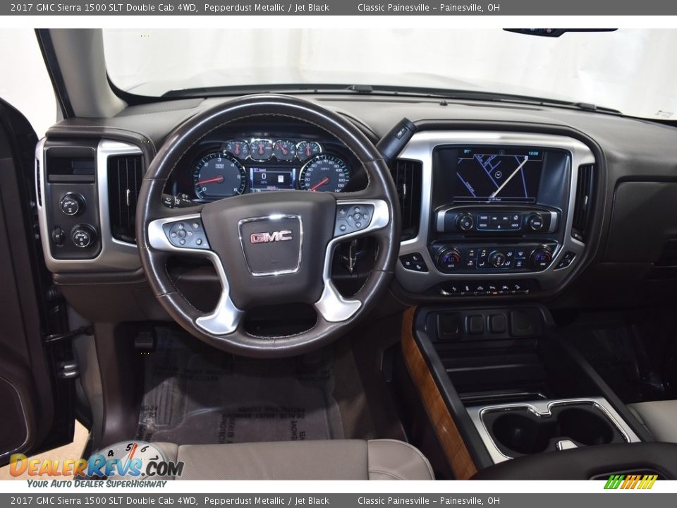 2017 GMC Sierra 1500 SLT Double Cab 4WD Pepperdust Metallic / Jet Black Photo #12