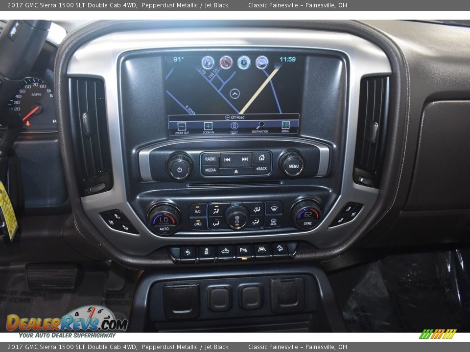 2017 GMC Sierra 1500 SLT Double Cab 4WD Pepperdust Metallic / Jet Black Photo #13