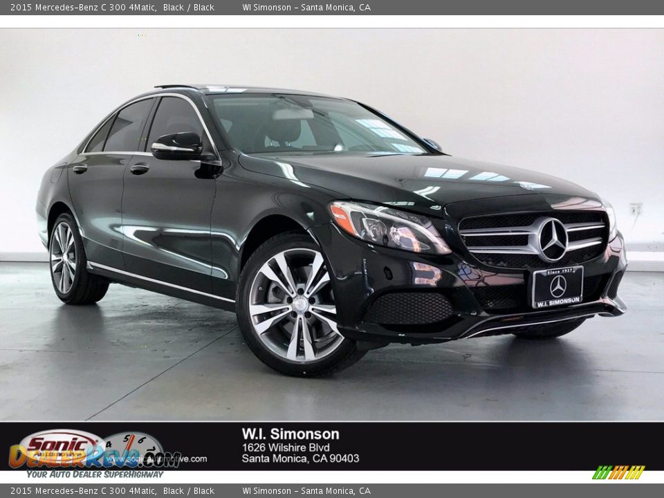 2015 Mercedes-Benz C 300 4Matic Black / Black Photo #1