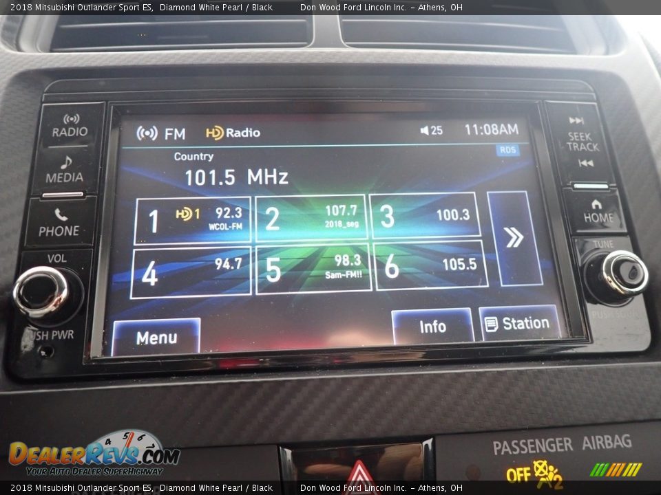 2018 Mitsubishi Outlander Sport ES Diamond White Pearl / Black Photo #17