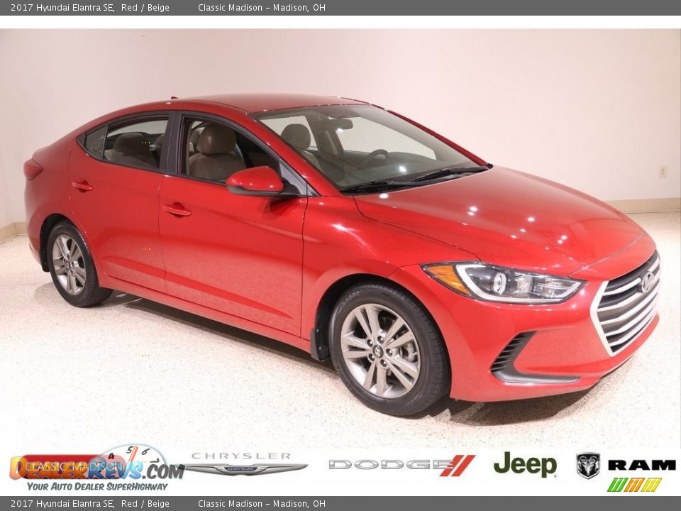 2017 Hyundai Elantra SE Red / Beige Photo #1