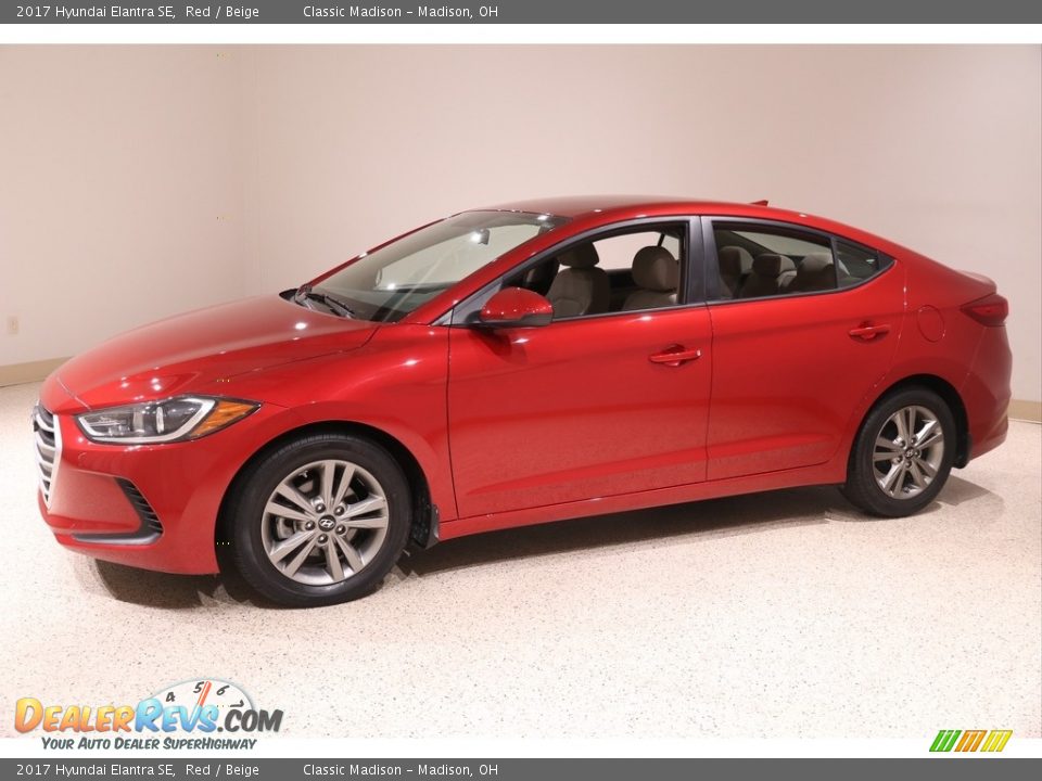 2017 Hyundai Elantra SE Red / Beige Photo #3