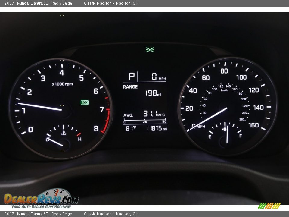 2017 Hyundai Elantra SE Red / Beige Photo #8