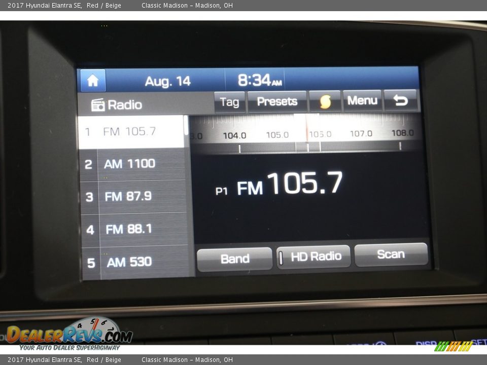 2017 Hyundai Elantra SE Red / Beige Photo #10