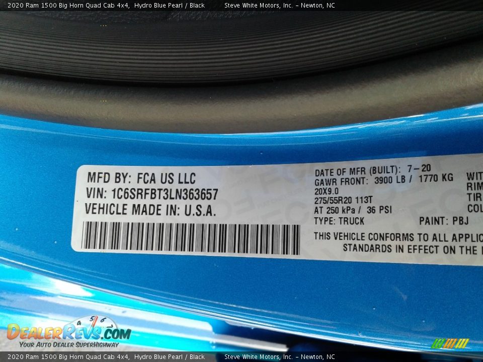 2020 Ram 1500 Big Horn Quad Cab 4x4 Hydro Blue Pearl / Black Photo #31