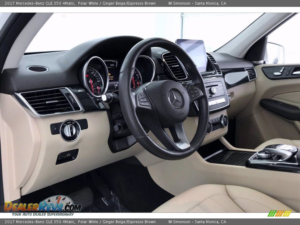 2017 Mercedes-Benz GLE 350 4Matic Polar White / Ginger Beige/Espresso Brown Photo #22