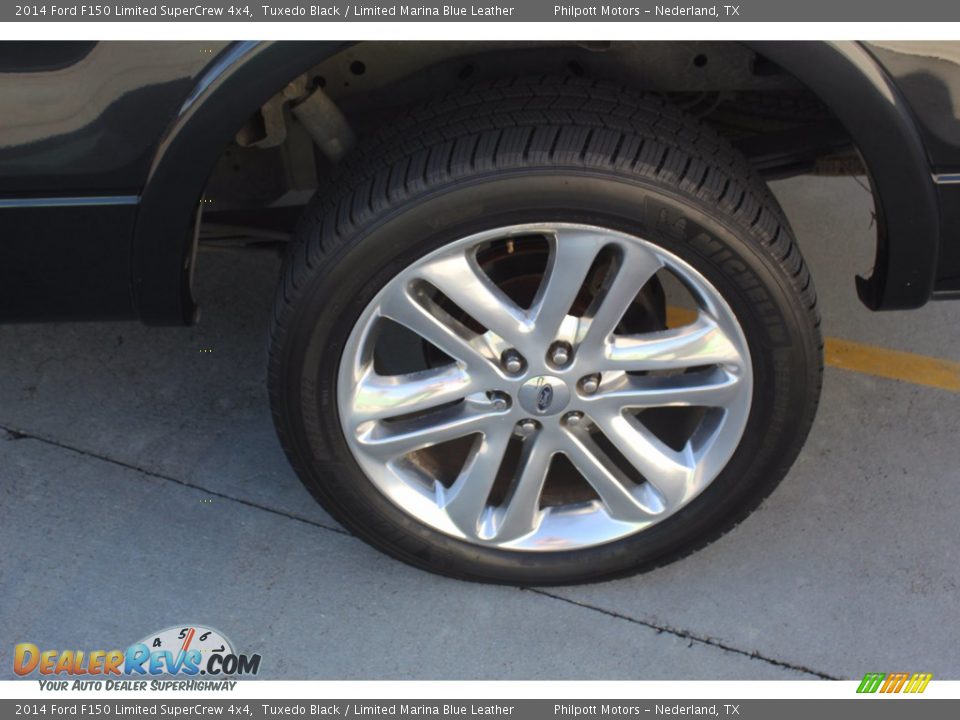 2014 Ford F150 Limited SuperCrew 4x4 Tuxedo Black / Limited Marina Blue Leather Photo #6