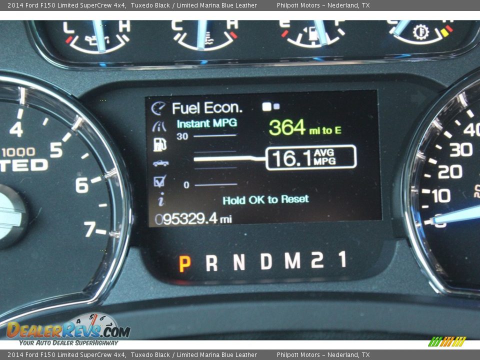 2014 Ford F150 Limited SuperCrew 4x4 Tuxedo Black / Limited Marina Blue Leather Photo #19