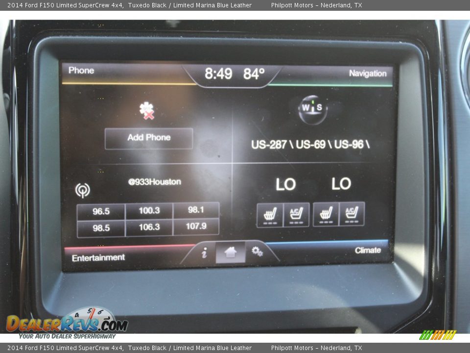 2014 Ford F150 Limited SuperCrew 4x4 Tuxedo Black / Limited Marina Blue Leather Photo #20