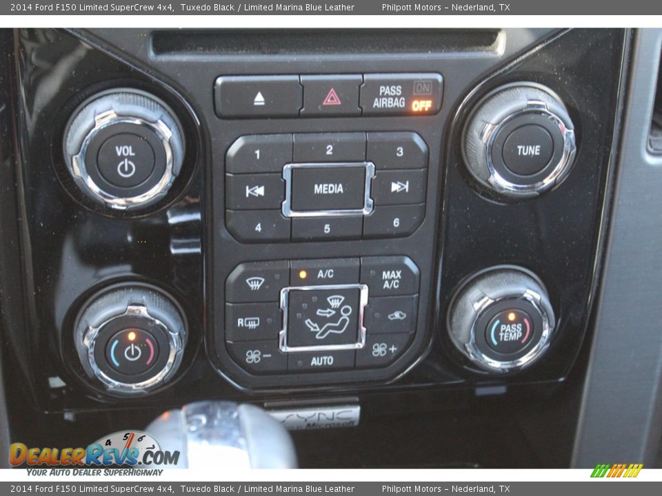 2014 Ford F150 Limited SuperCrew 4x4 Tuxedo Black / Limited Marina Blue Leather Photo #21