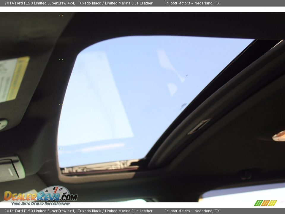 2014 Ford F150 Limited SuperCrew 4x4 Tuxedo Black / Limited Marina Blue Leather Photo #23