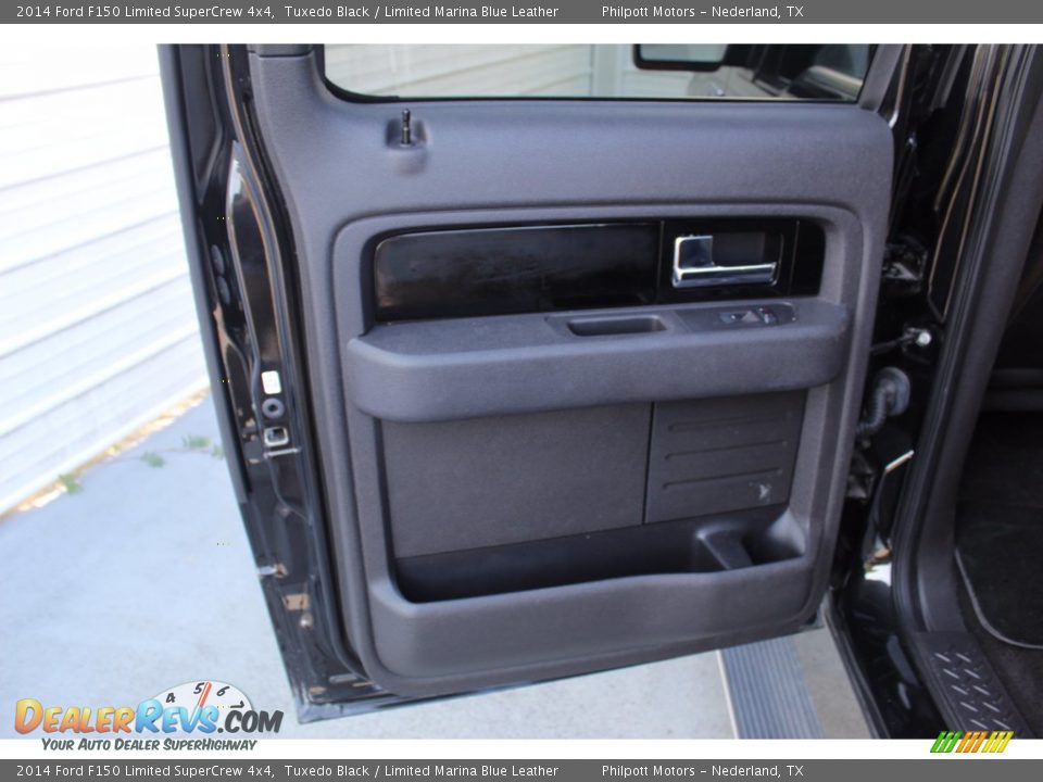 2014 Ford F150 Limited SuperCrew 4x4 Tuxedo Black / Limited Marina Blue Leather Photo #24