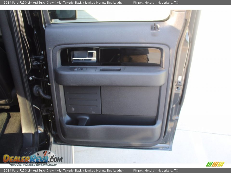 2014 Ford F150 Limited SuperCrew 4x4 Tuxedo Black / Limited Marina Blue Leather Photo #28