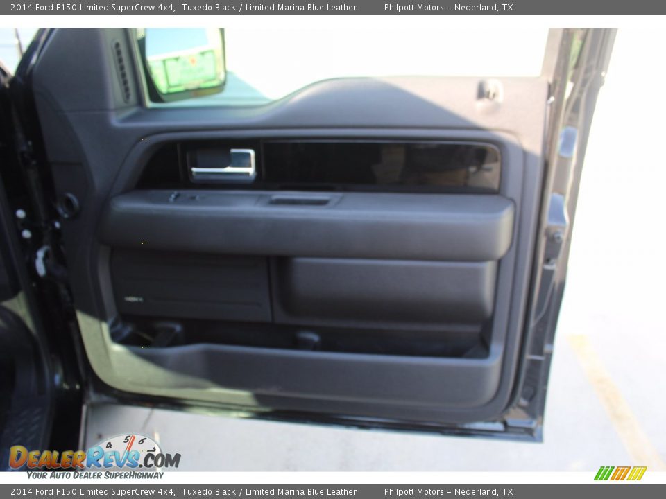 2014 Ford F150 Limited SuperCrew 4x4 Tuxedo Black / Limited Marina Blue Leather Photo #30