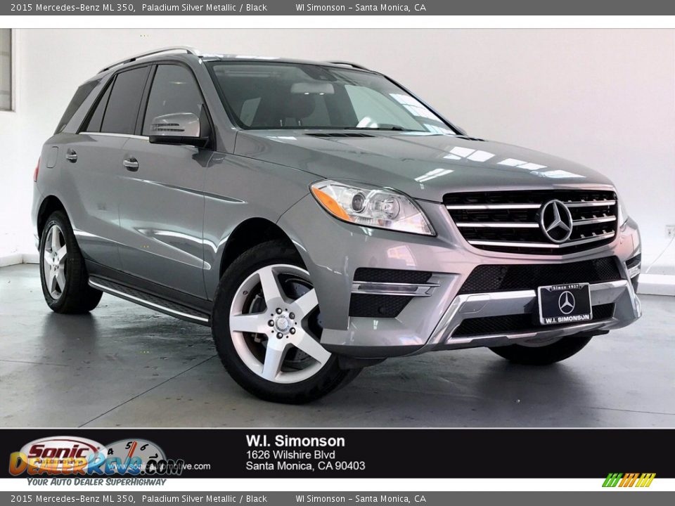 2015 Mercedes-Benz ML 350 Paladium Silver Metallic / Black Photo #1